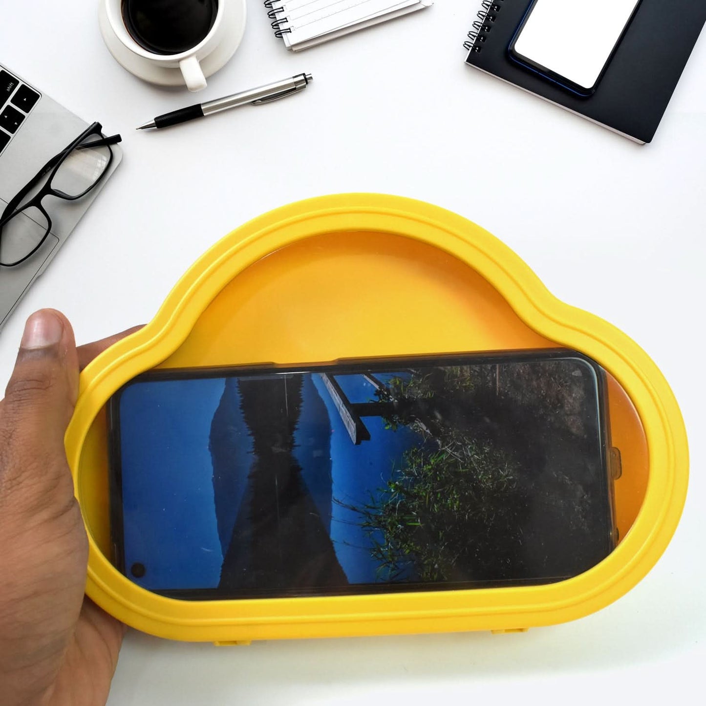 Smartphone Mobile Stand Waterproof Case Smartphone Stand Case (1 Pc Yelllow Colour)