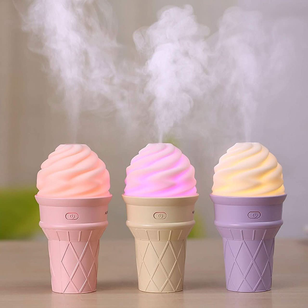 Ice Cream Design Led Humidifier For Freshening Air Fragrance (Multicoloured)