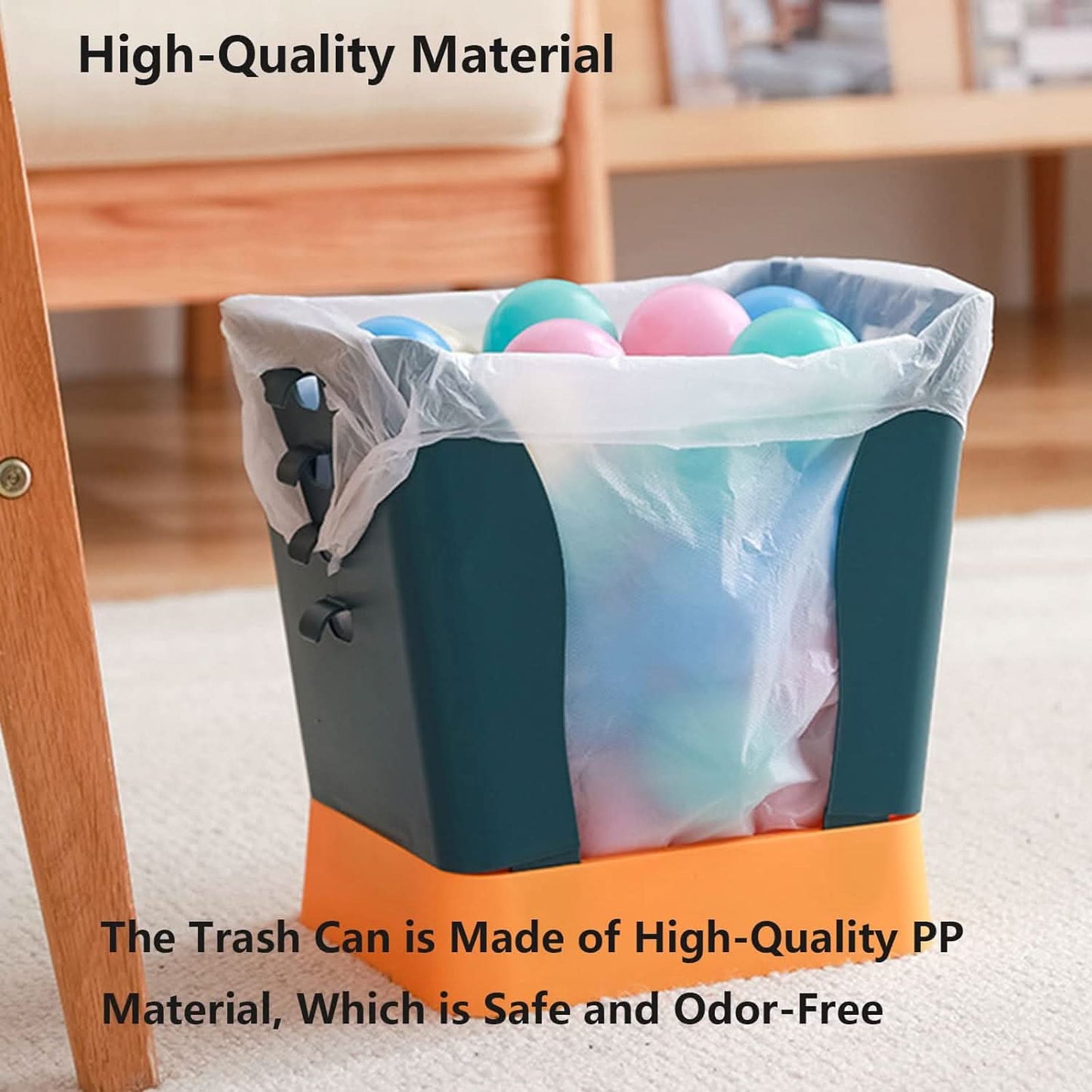 Trash Can Waste Container Expandable For Kitchen Bathroom Living Room Bedroom Outdoor (1 Pc)