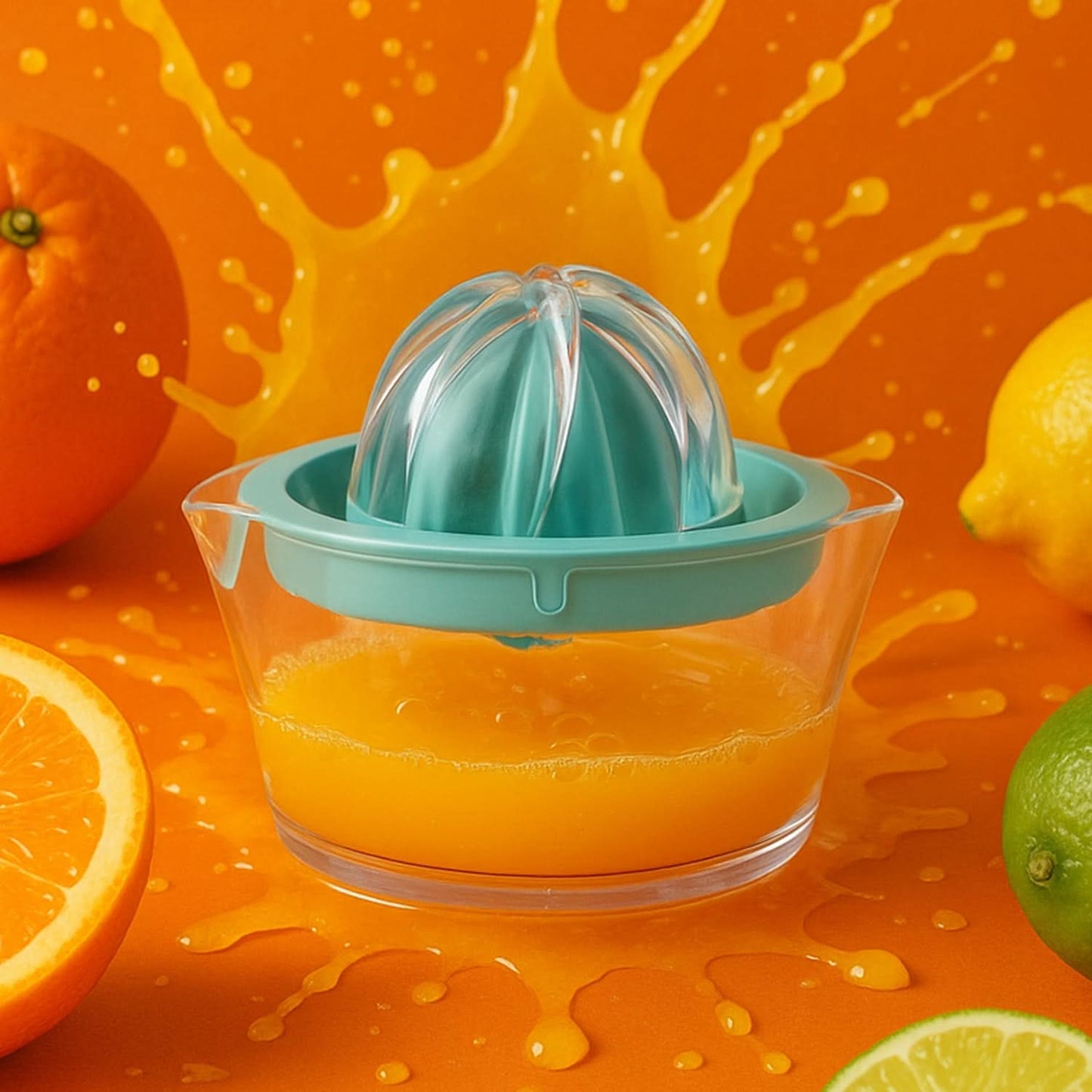 Manual Drink Orange Lemon Citrus Lime Fruit Juice Juicer Squeezer Bpa Free Press Pourer With Lid Plastic Manual(1 Pc)