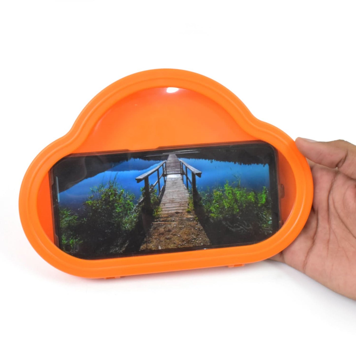 Smartphone Mobile Stand Waterproof Case Smartphone Stand Case (1 Pc Orange)