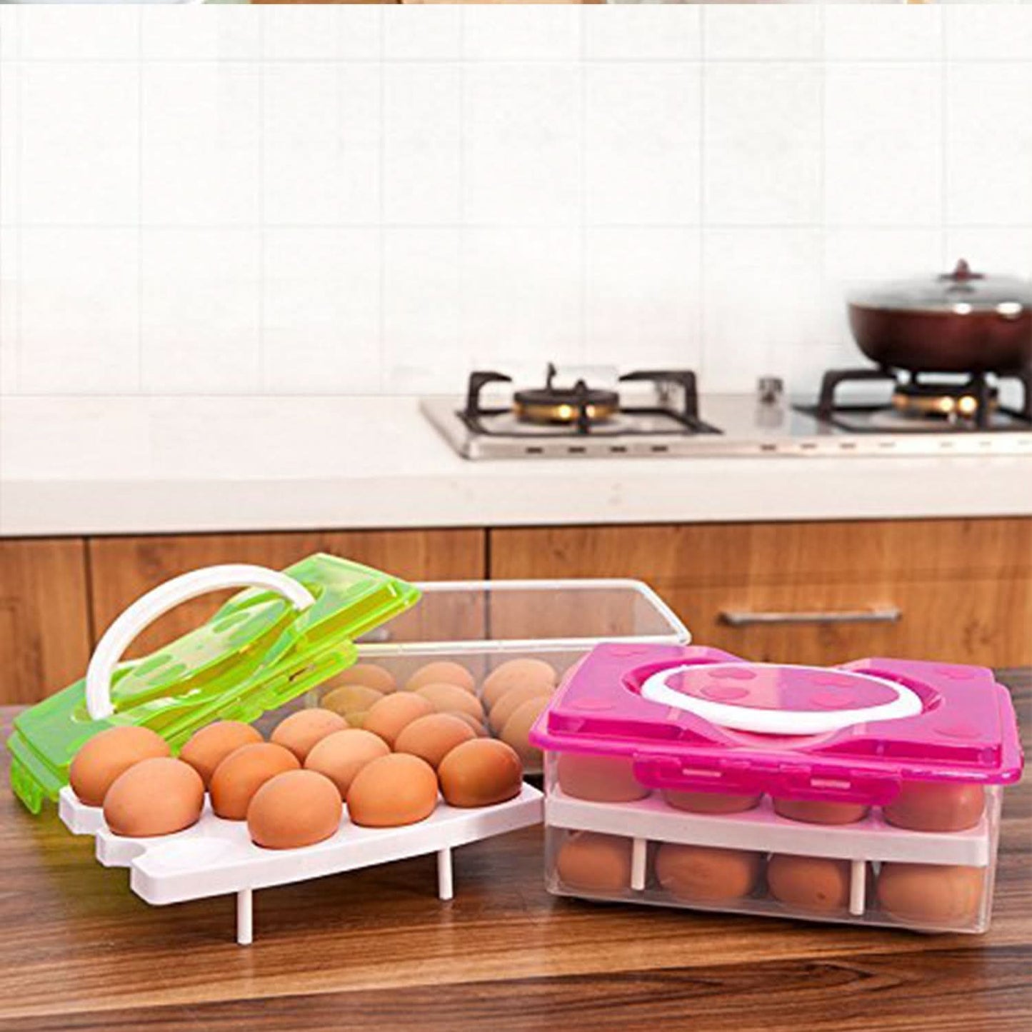 2layer 32 Grid Egg Tray With Lid(1 Pc )