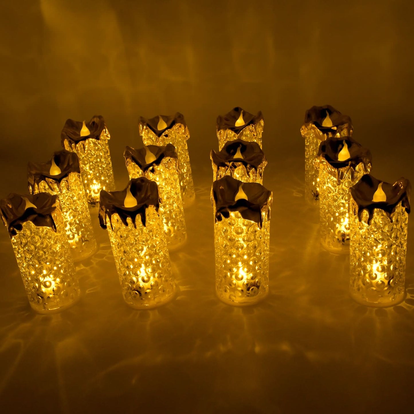 Gold Flameless Candles Led Light Decorative Candles (12 Pc Moq)