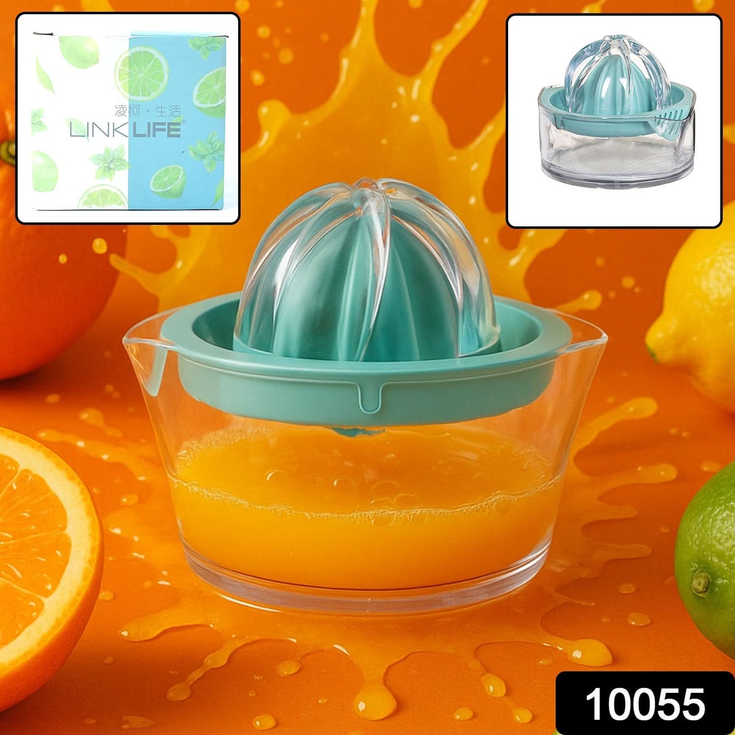Manual Drink Orange Lemon Citrus Lime Fruit Juice Juicer Squeezer Bpa Free Press Pourer With Lid Plastic Manual(1 Pc)