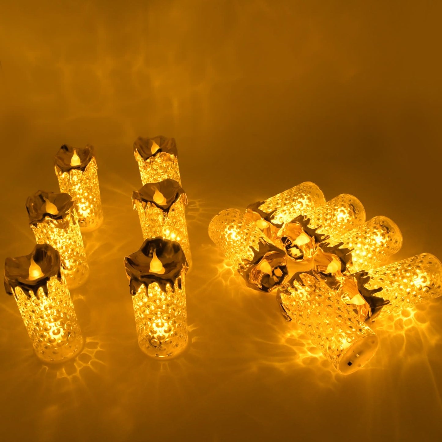 Gold Flameless Candles Led Light Decorative Candles (12 Pc Moq)