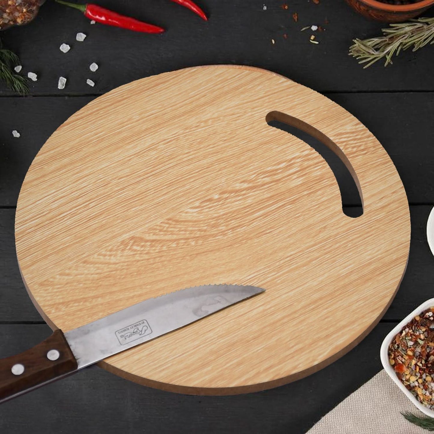 Wooden Round Chopping Board For Chopping Fruit Vegetable