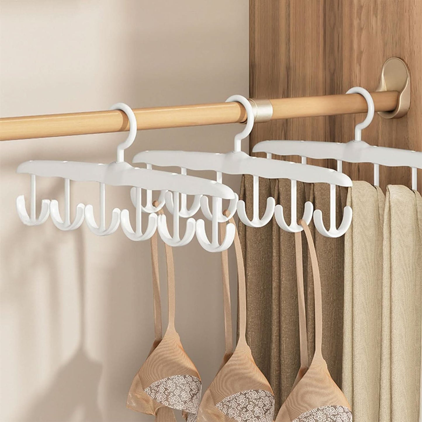 13948 Tank Top Hanger 12-hook Space Saving Hanger Capacity Rotatable Wood Space Saving Hanger Closet Organizers And Storage For Dorm Apartment For Tank Top