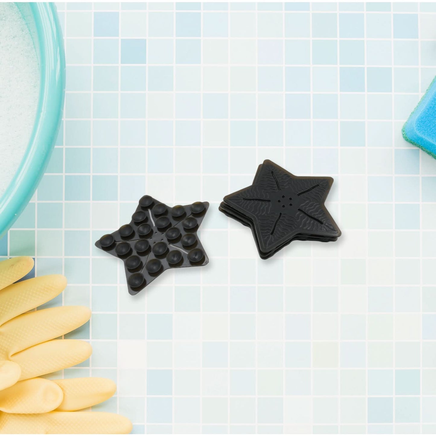 Mini Pvc Anti-slip Bat Mat Non Slip Baby Bath Mats Mini Child Safety Anti Slip Shower Mats Star Leaf Shaped For Kids (4 Pc Set)