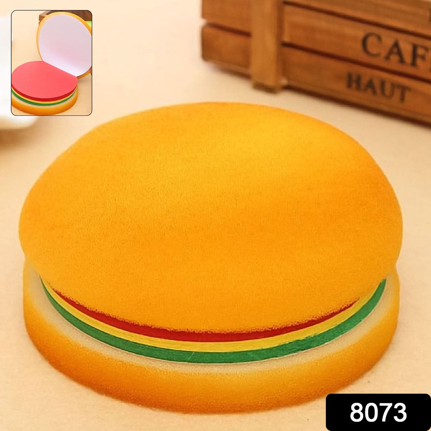 8073 Burger Shaped Notepad Sticky Notes Memo Pads Unique Mini Notes (Multicolor)