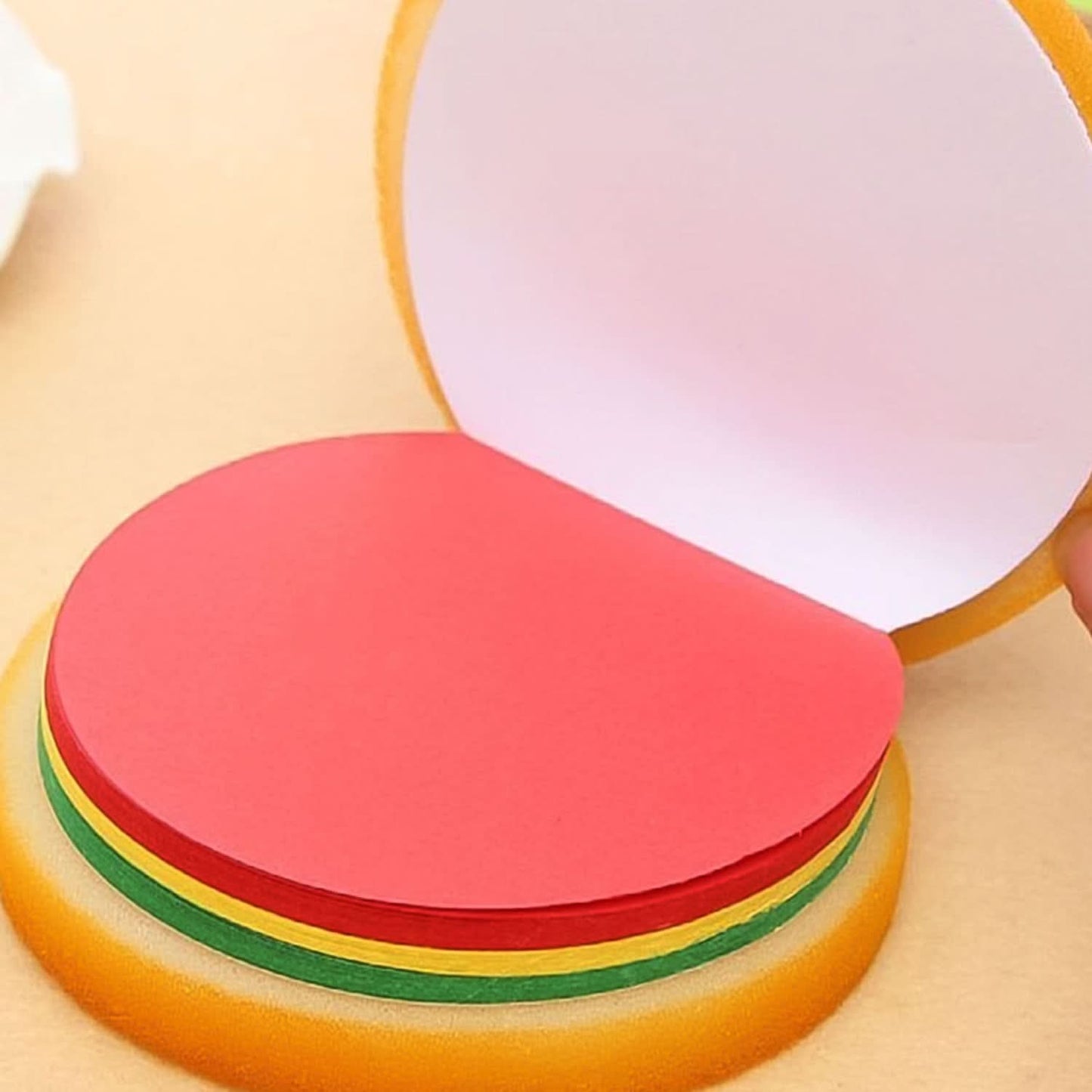 8073 Burger Shaped Notepad Sticky Notes Memo Pads Unique Mini Notes (Multicolor)
