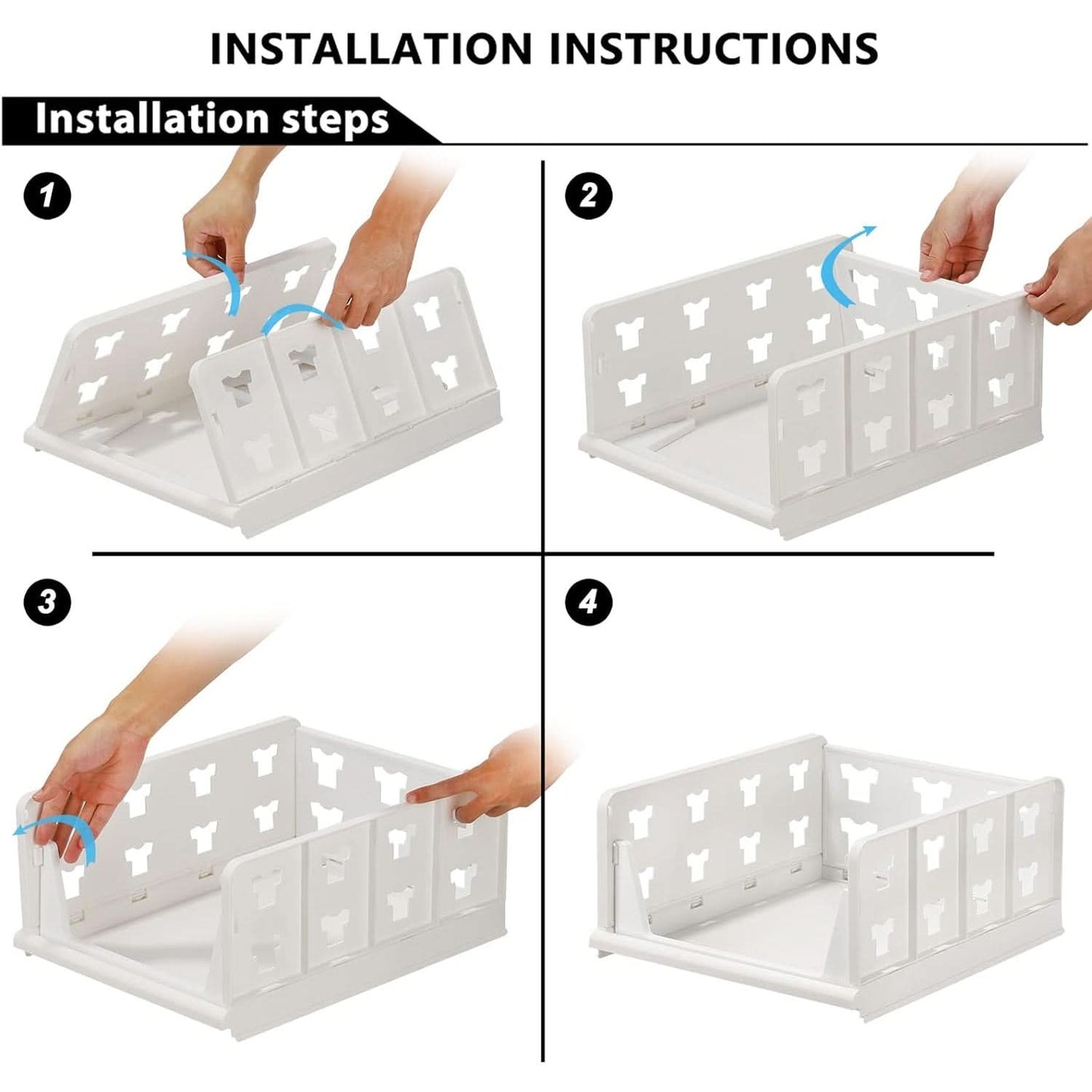 4 Layer Stackable Multifunctional Storage for Clothes Foldable Drawer Shelf Basket (4 Layer 1 Pc)