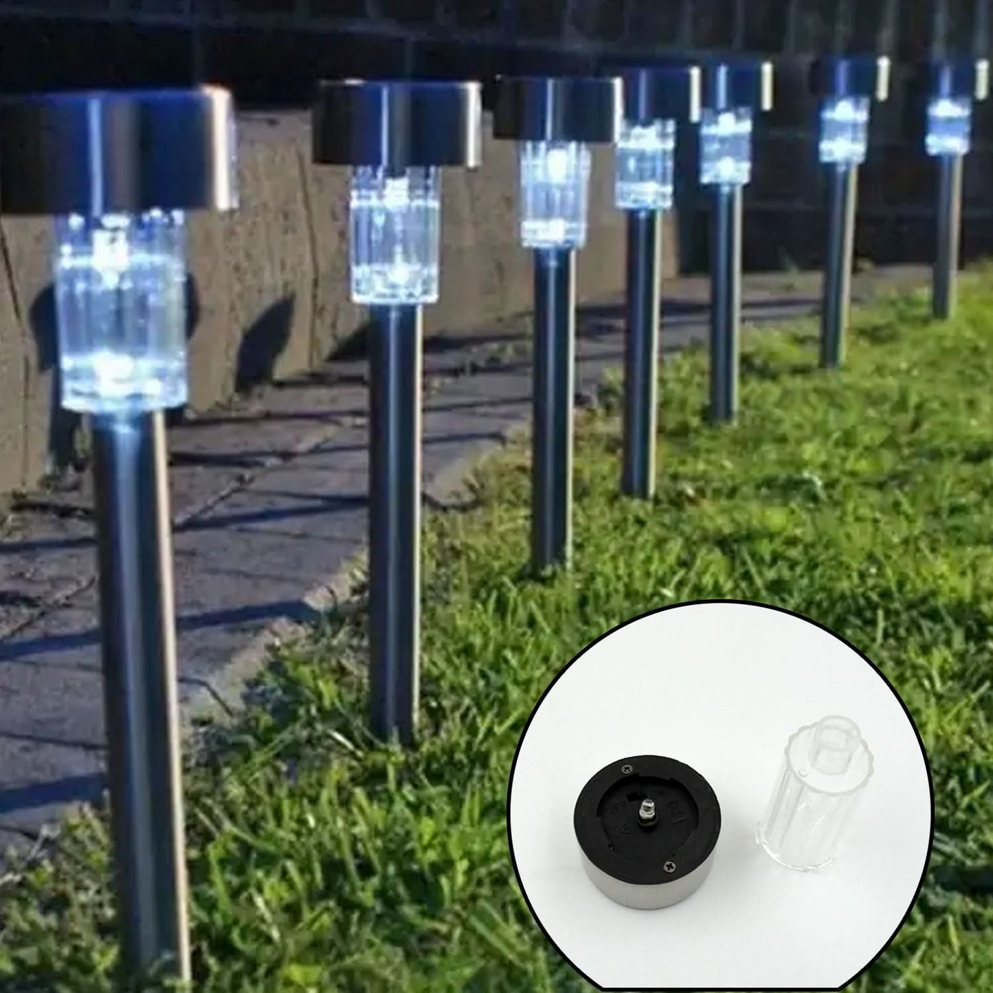 Solar Panel Led Spike Spot Light Solar Lamp (2 Pc Set)