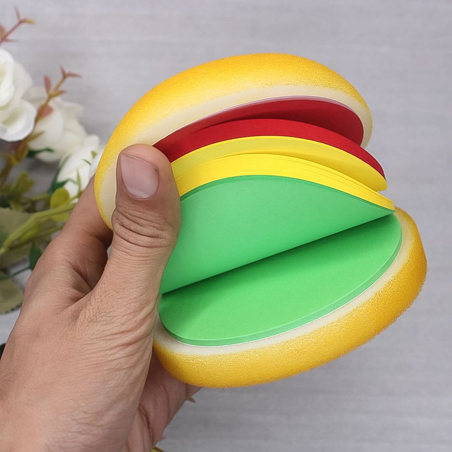 8073 Burger Shaped Notepad Sticky Notes Memo Pads Unique Mini Notes (Multicolor)
