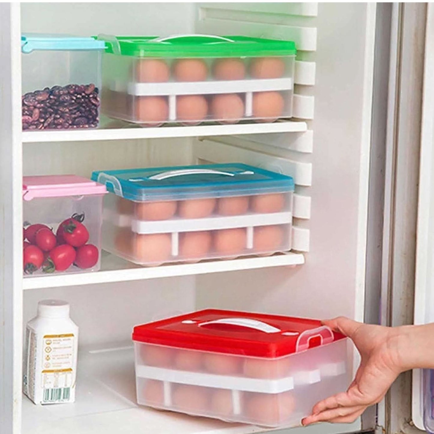 2layer 32 Grid Egg Tray With Lid(1 Pc )