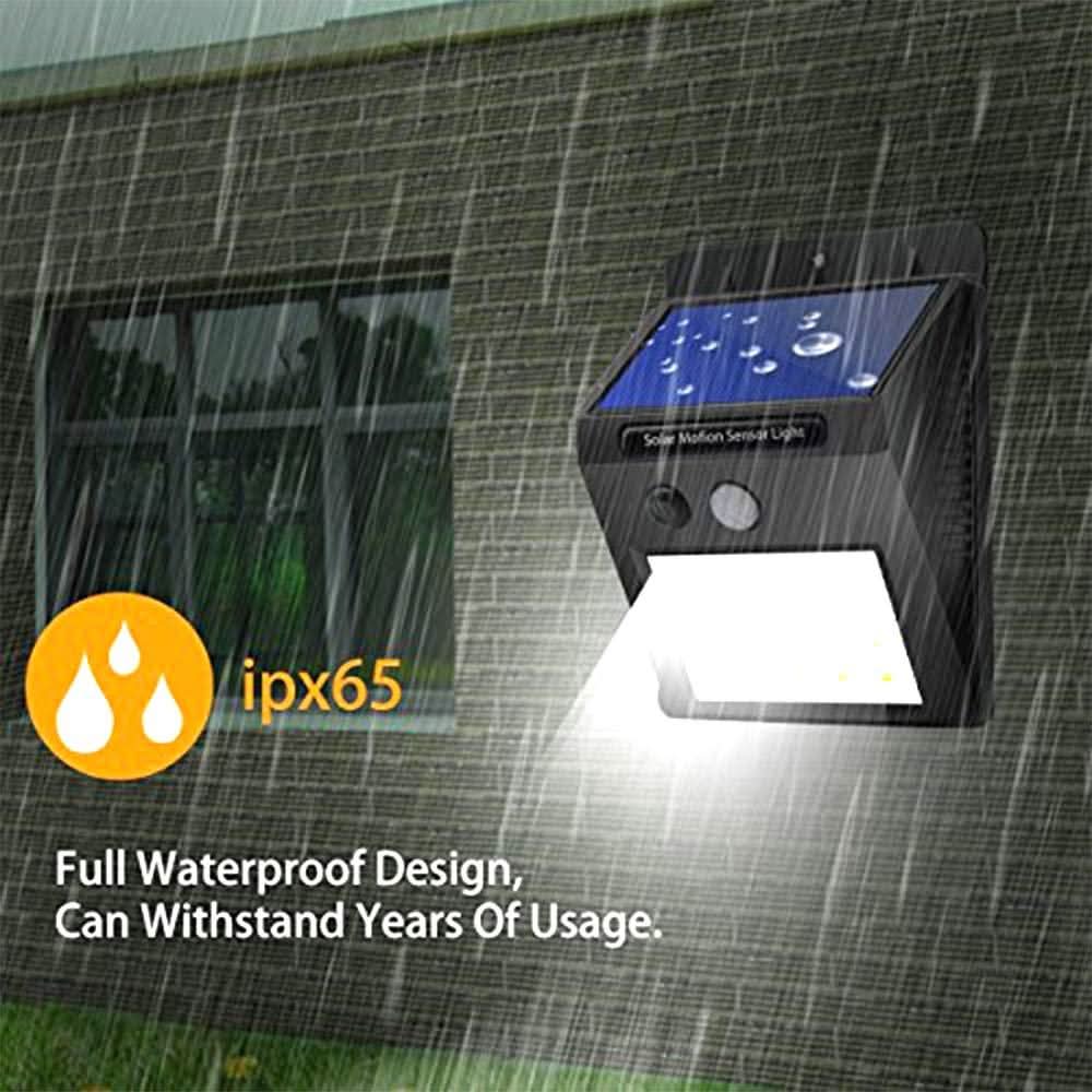Solar Security Led Night Light For Home Outdoor, Garden Wall (Black) (20-led Lights)