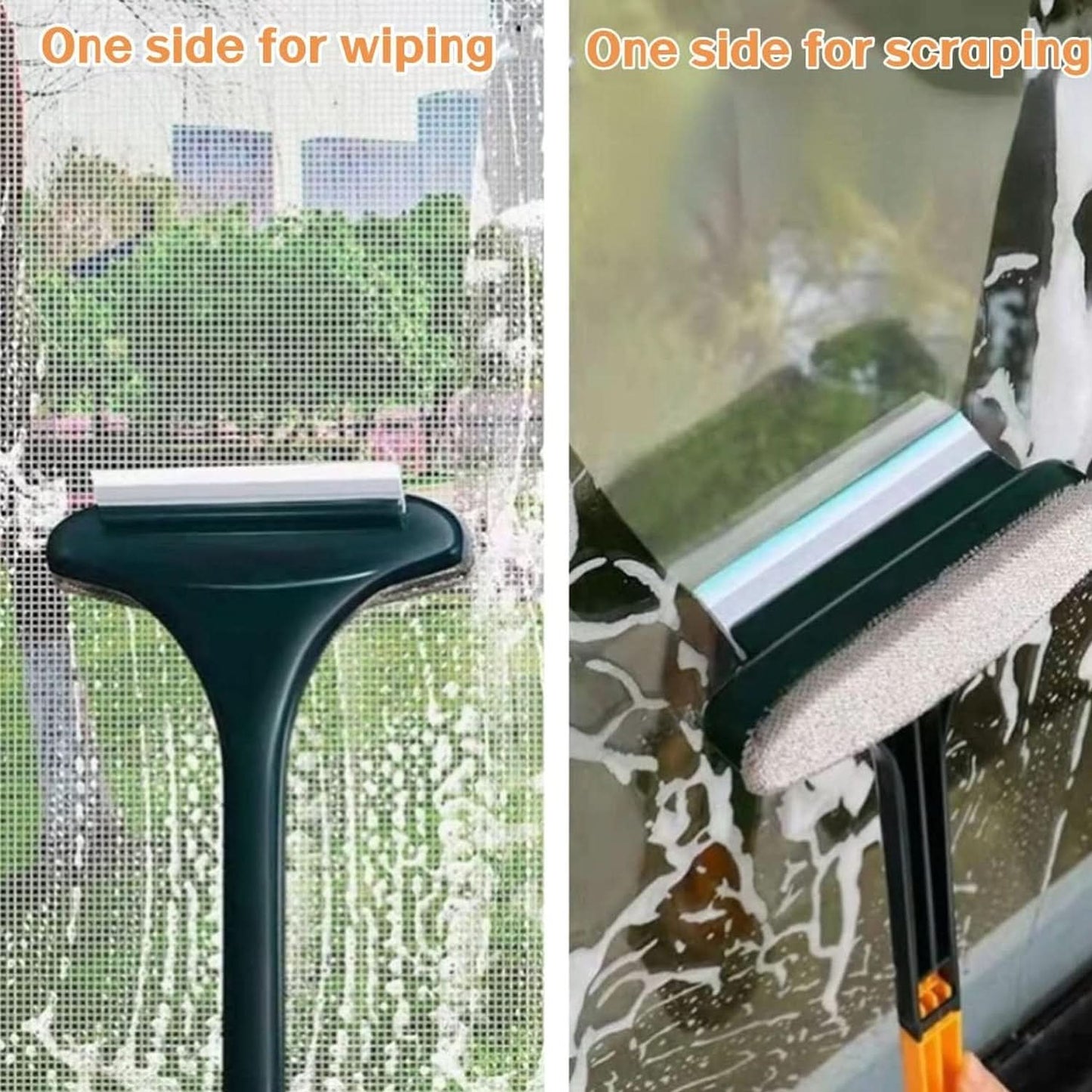 Brush 2 In 1 Mesh Cleaning Brush  Wiper With Extended Handle(1 Pc)