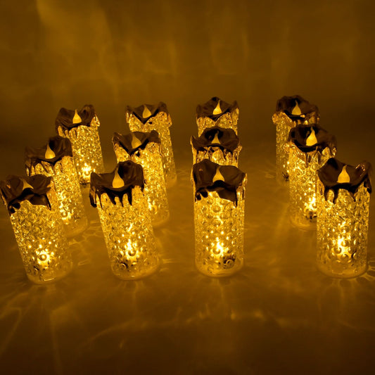 Gold Flameless Candles Led Light Decorative Candles  (12 Pc Moq)