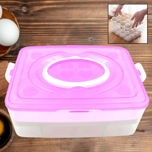2layer 32 Grid Egg Tray With Lid(1 Pc )