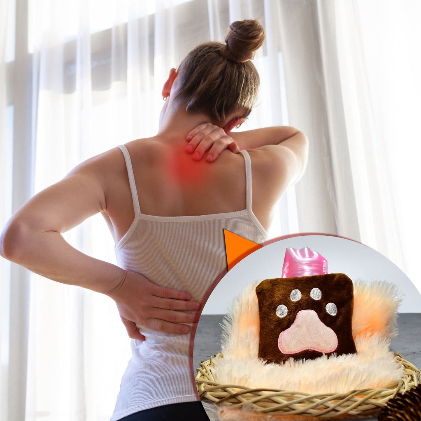 Paw Print Small Hot Water Bag With Cover