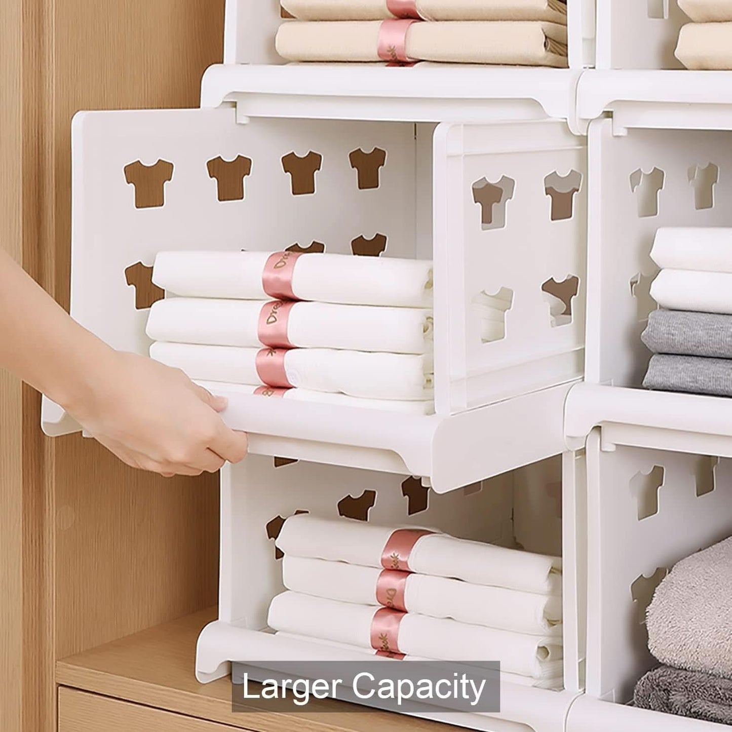 4 Layer Stackable Multifunctional Storage for Clothes Foldable Drawer Shelf Basket (4 Layer 1 Pc)
