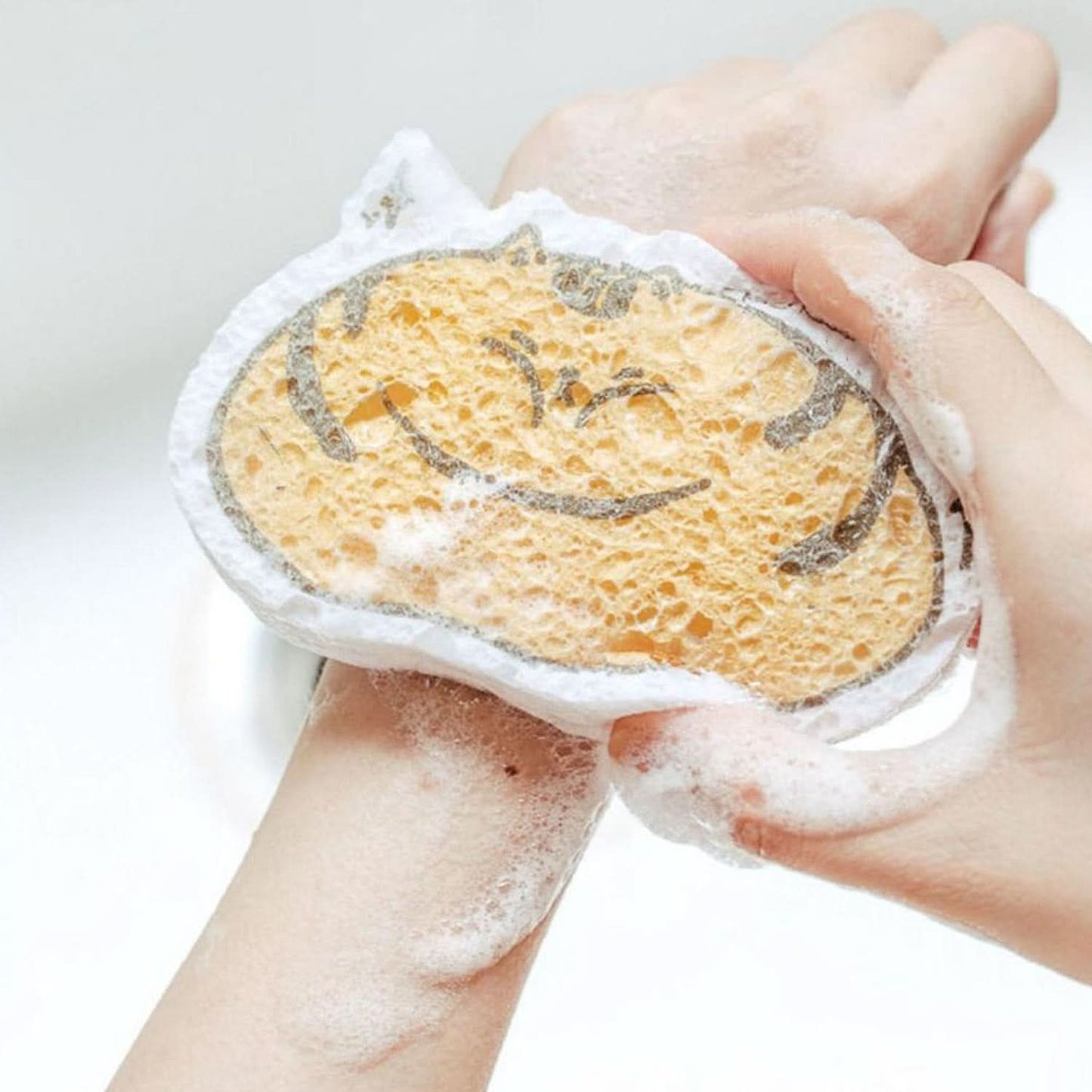 Compressed Wood Pulp Sponge, Dishwashing Absorbing Pad. Kitchen Cleaning Tool.
