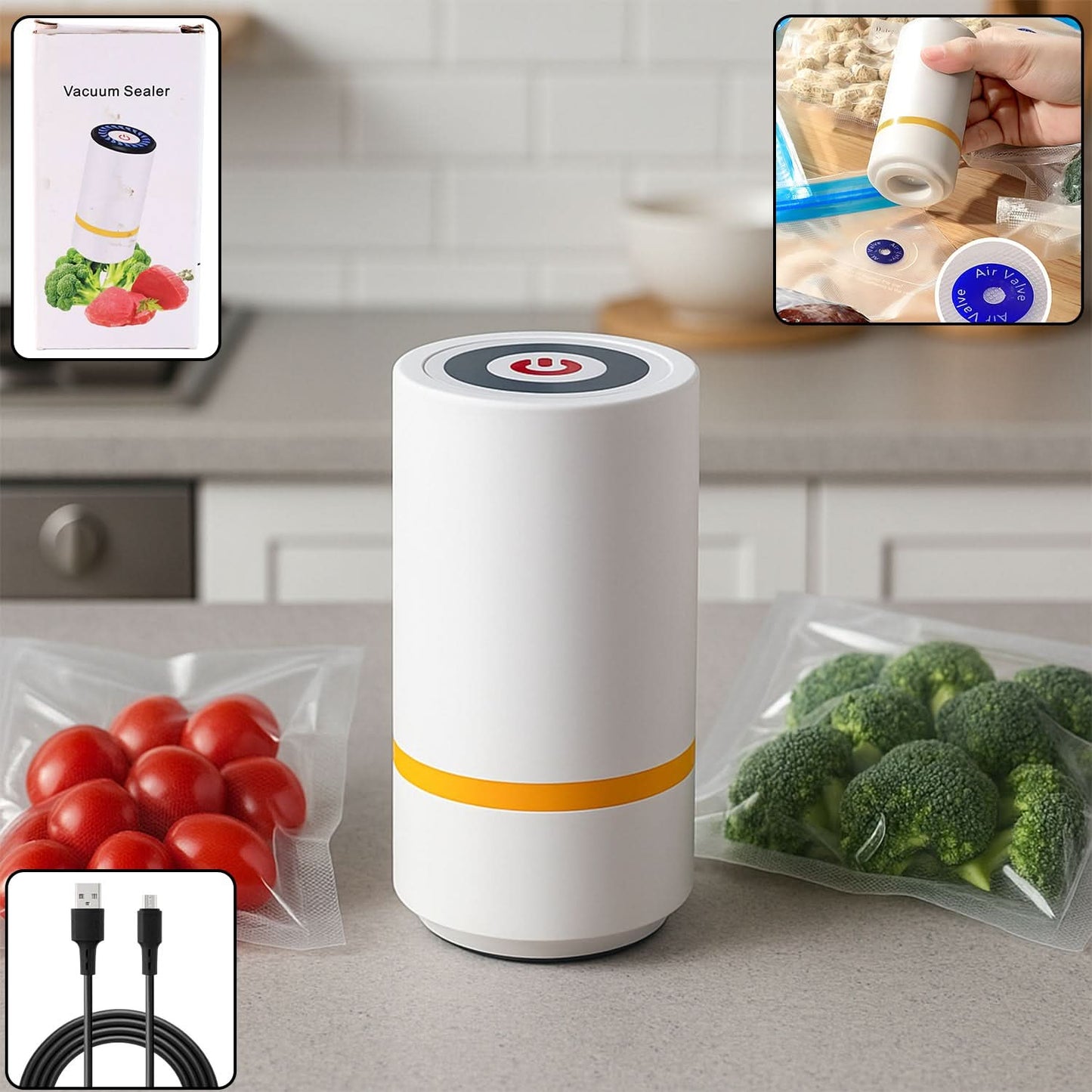 Portable Usb Rechargeable Vacuum Sealer Machine (1 Pc)