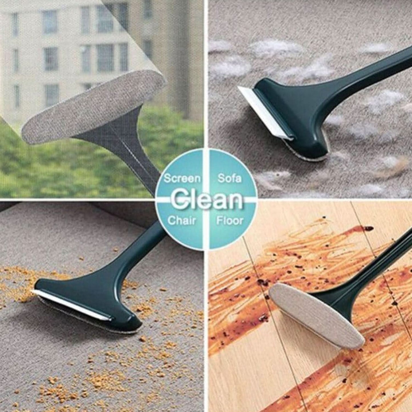 Brush 2 In 1 Mesh Cleaning Brush  Wiper With Extended Handle(1 Pc)