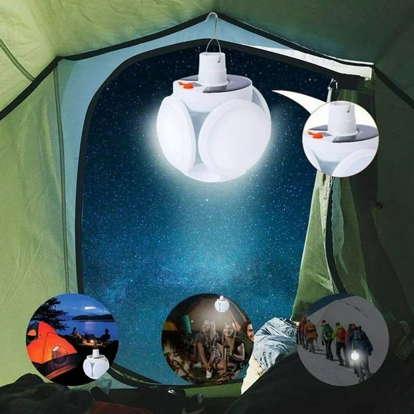 Solar Multi-functional Emergency Led Light Bulb With USB Charging- foldable