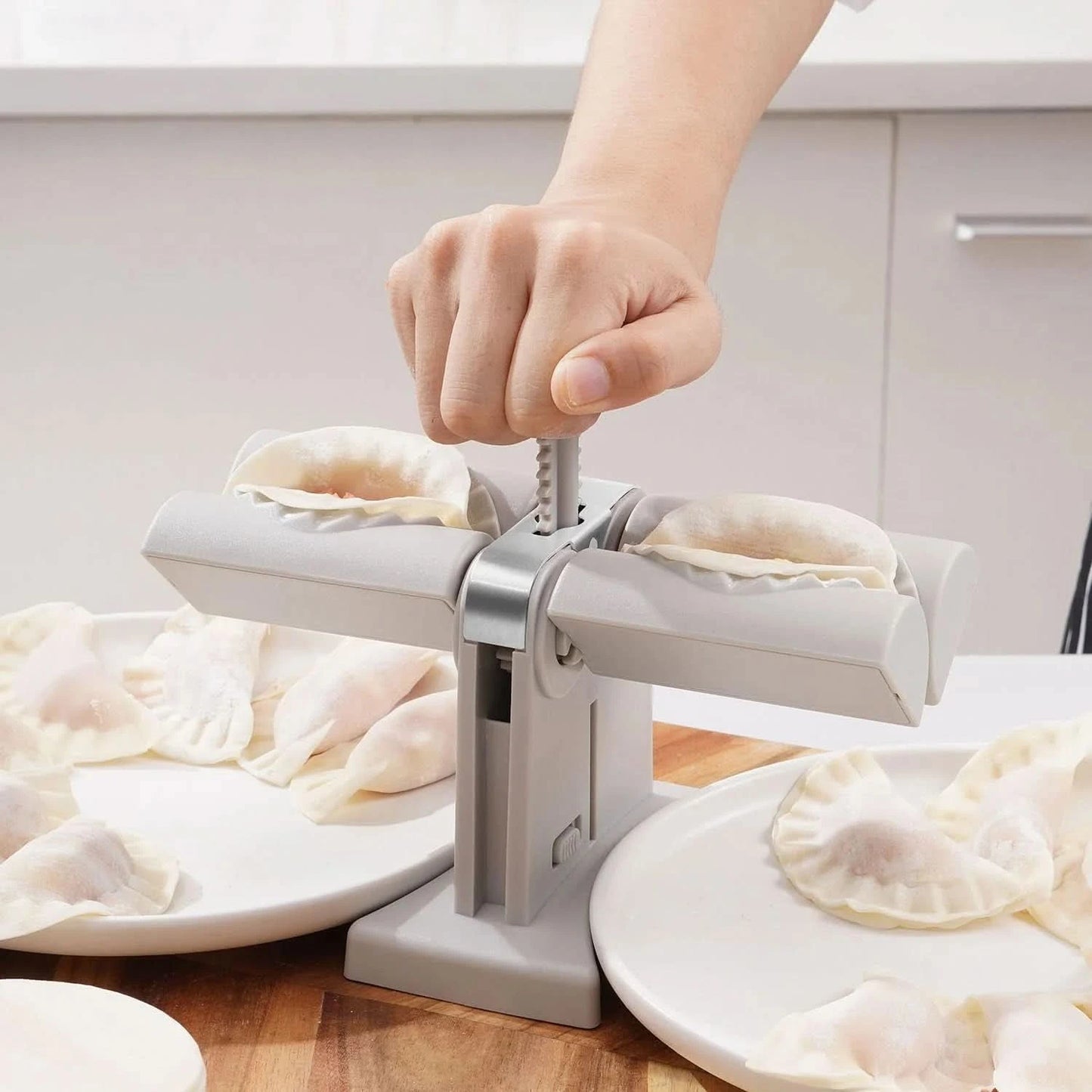 Dumpling Maker Mold Double Head Dumpling Mold, Kitchen Accessories (Brown Box)