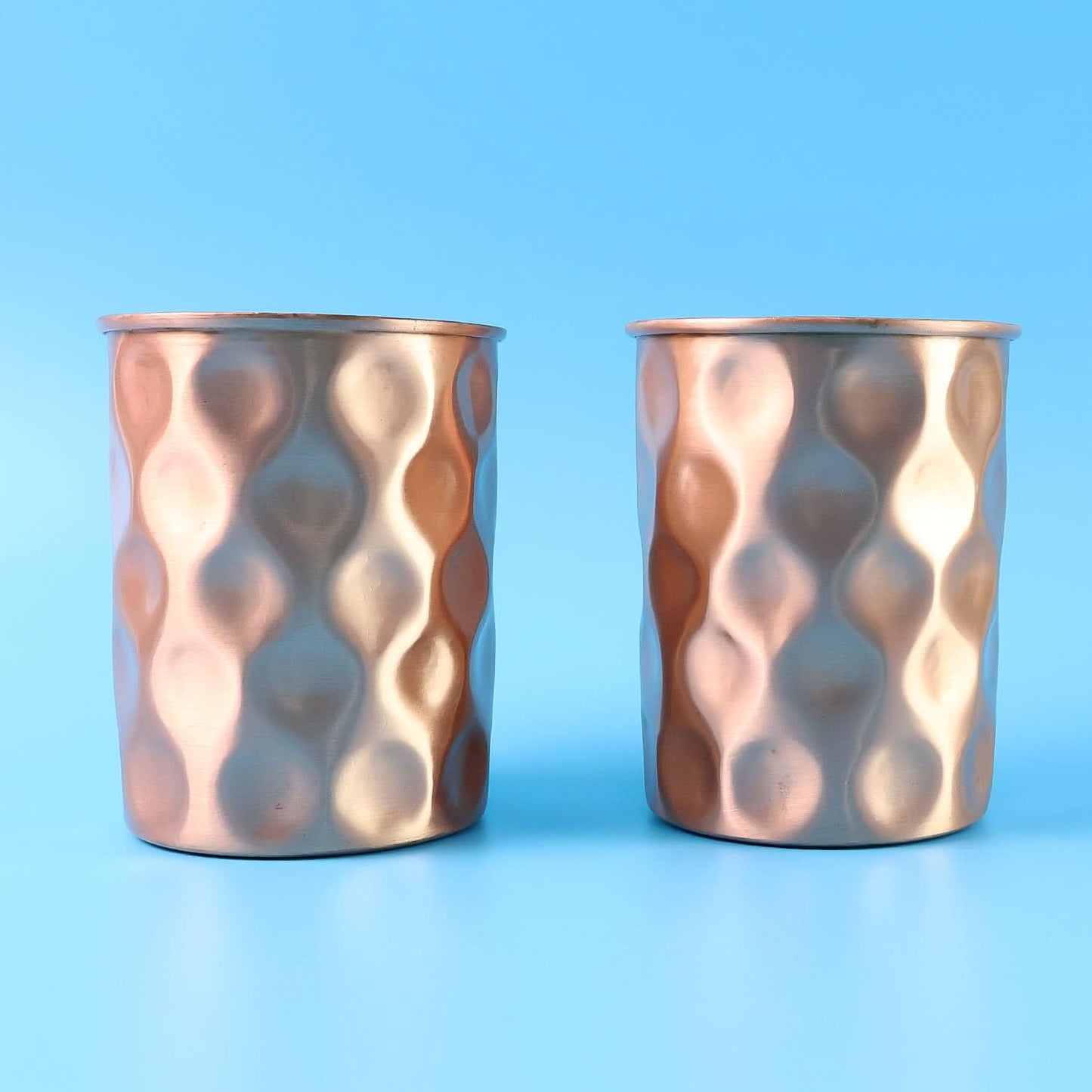 Diamond Cut Copper Water Bottle 2 Glasses With Gift Box (3 Pcs Set)