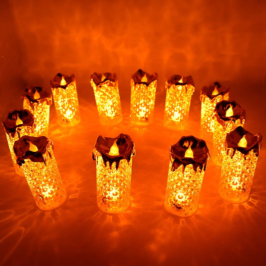 Gold Flameless Candles Led Light Decorative Candles  (12 Pc Moq)