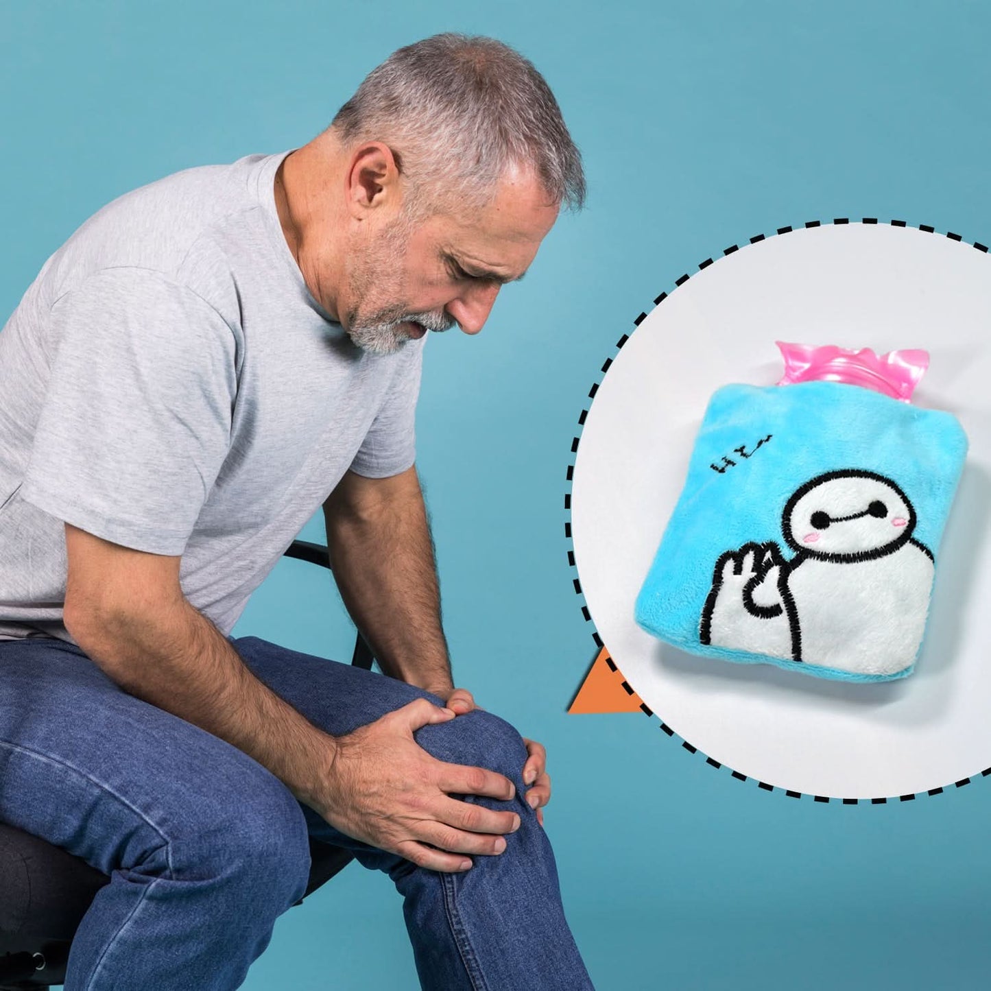 Blue Baymax Small Hot Water Bag With Cover