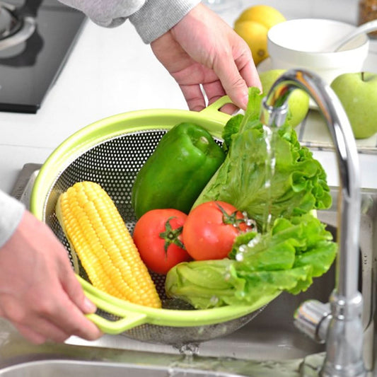 Big Stainless Steel Large Metal Mesh Basket Strainer  (1 Pc )