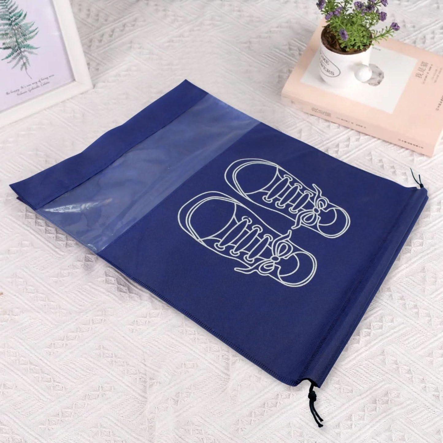Beach Bag Shoes Storage Bag Closet Organizer Non-woven Travel Portable Bag Waterproof Pocket Clothing Classified Hanging Bag Shoe Bag Luggage Travel Portable Shoe Pouch Non Woven Transparent Window (1 Pc )