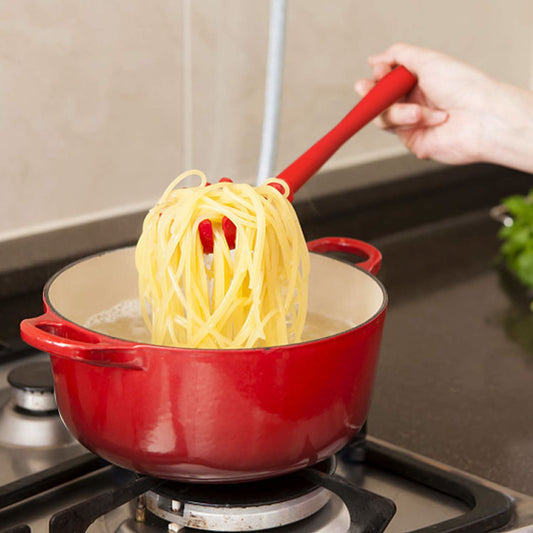 Pasta Fork Silicone Cookware Spaghetti Strainer Server Spoon, High Temperature Resistant Nonslip.