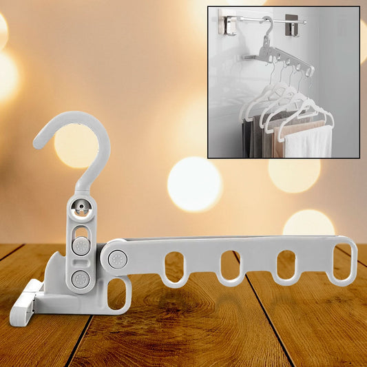 5 holes Foldable Clothes Hanger Travel Clothes Hanger Multifunctional Clothes Hanger Space-saving Wall Holder Clothes Rack Robust Clothes Hanger For Travel Indoors.