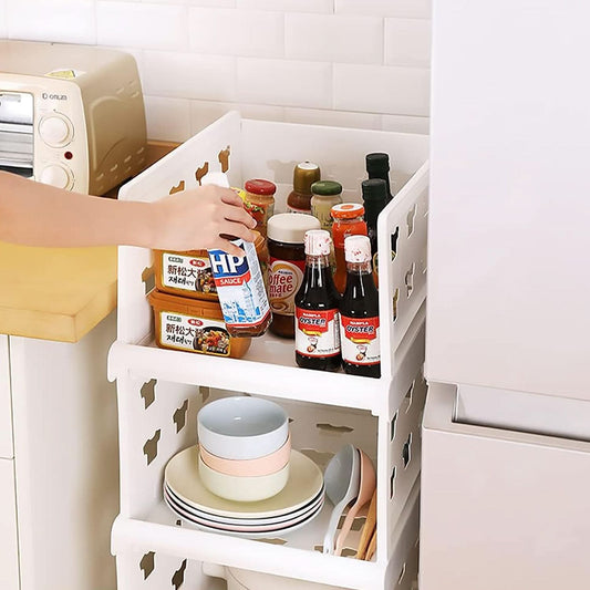 4 Layer Stackable Multifunctional Storage for Clothes Foldable Drawer Shelf Basket (4 Layer 1 Pc)