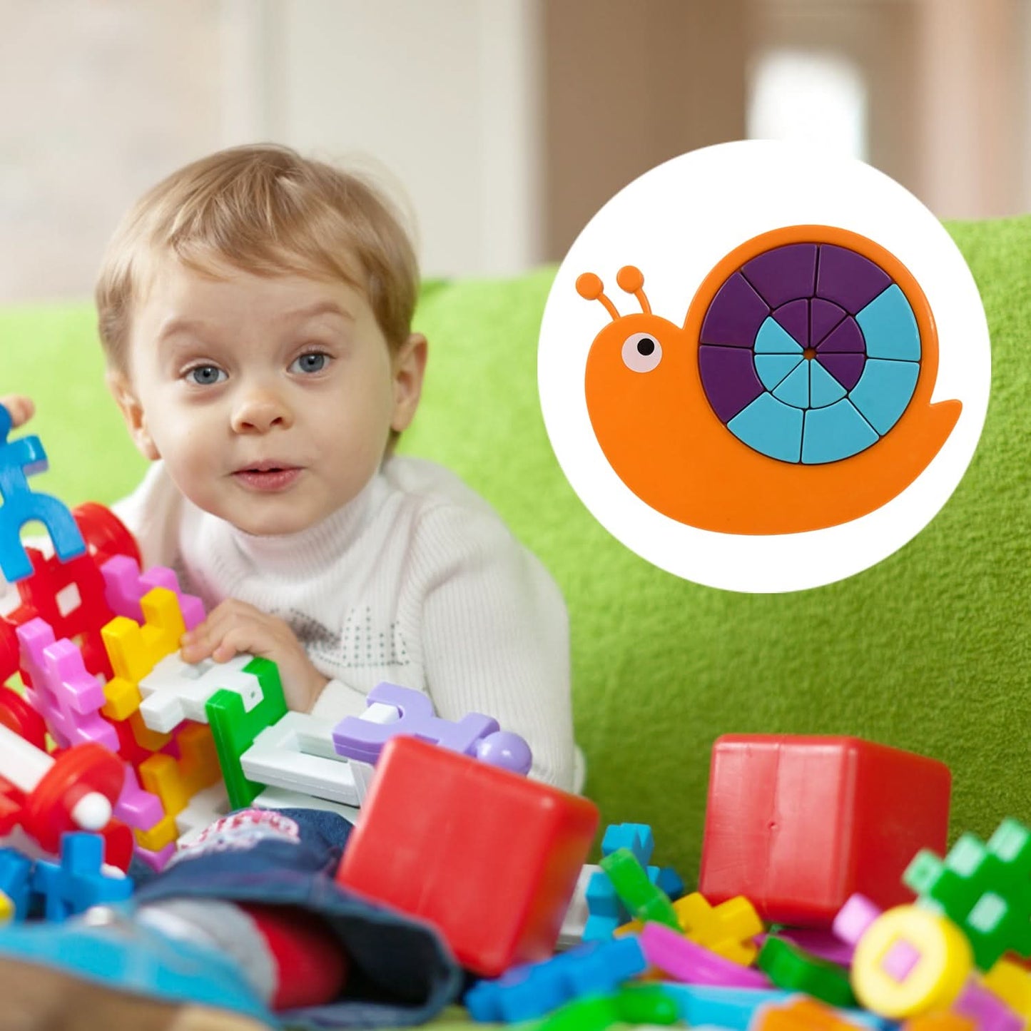 17991 Toys Snail Puzzle Kids Mini Travel Puzzle Games  Pre School Toys Develops Motor  Reasoning Skills Stem Educational Toy Birthday Gifts 3 - 6 Year Kids Brain Games For Kids Building Blocks For Kids (Mix Color)