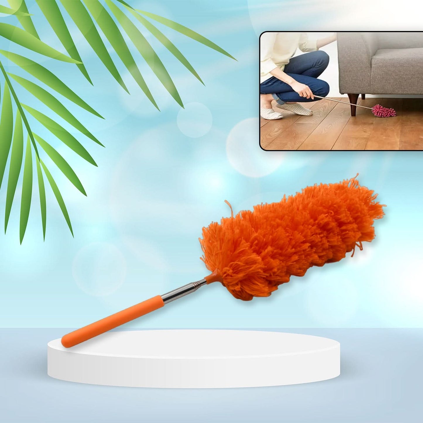 Adjustable Long Handle Microfiber Duster For Cleaning.