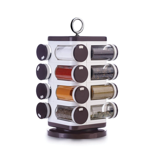 Ganesh Multipurpose Revolving Spice Rack With 16 Pcs Dispenser Each 100 Ml Plastic Spice Abs Material 1 Piece Spice Set 1 Piece Spice Set  (Plastic)
