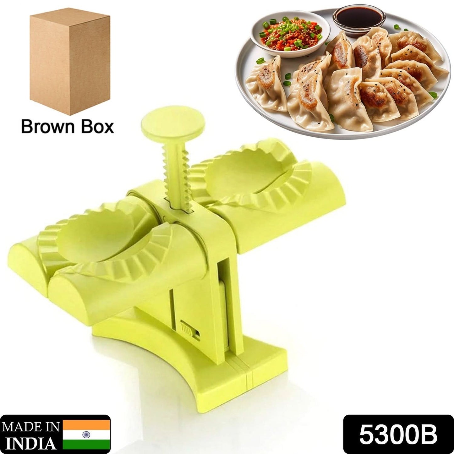 Dumpling Maker Mold Double Head Dumpling Mold, Kitchen Accessories (Brown Box)