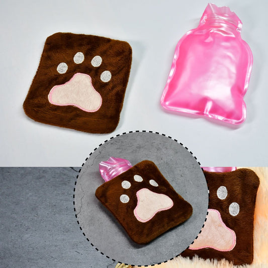 Paw Print Small Hot Water Bag With Cover