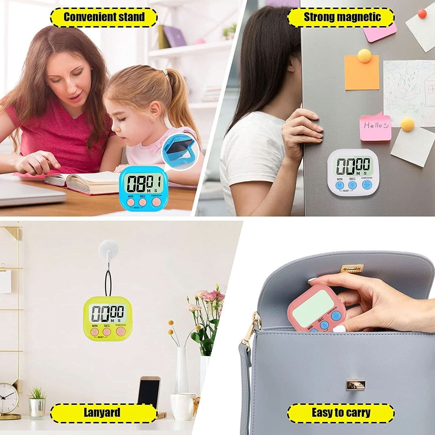 Multifunctional Digital Timer Clear Big Digits 0-99 Min