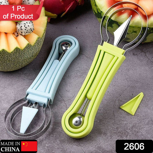 4 In 1 Stainless Steel Melon Baller Seed Remover Sorbet Dessert Ball Spoon Fruit Digging Spoon Double Sided Fruit Scooper Watermelon Baller Scoop