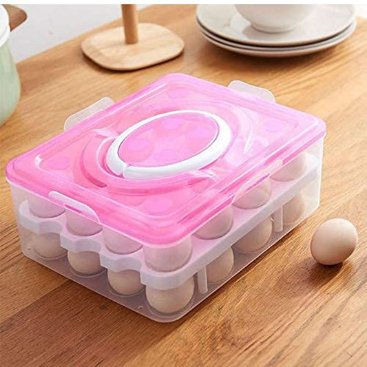 2layer 32 Grid Egg Tray With Lid(1 Pc )